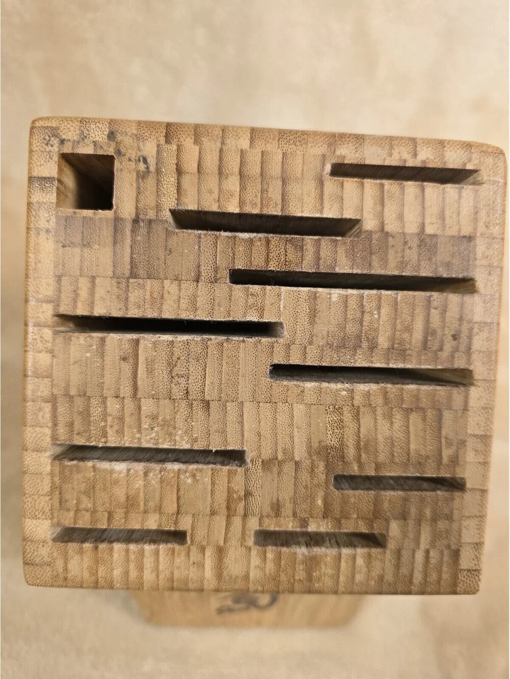 Shun 11-Slot Bamboo Knife Block For Chef Hone Blade Scissors Pairing Bread